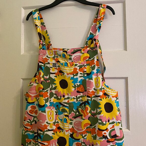 Lucy & Yak Rare Overalls Dungarees Asahi Nagata Print Garden - Size 8 (Loose) - Picture 7 of 9